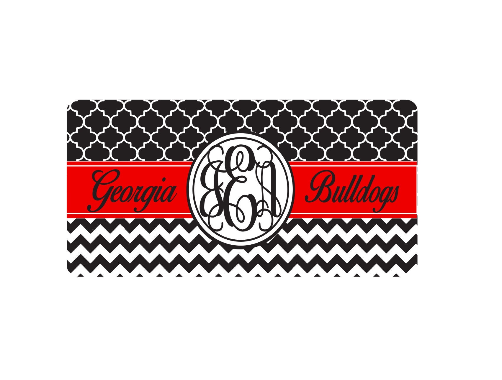 custom car tag monogram car tag Bulldogs car tag