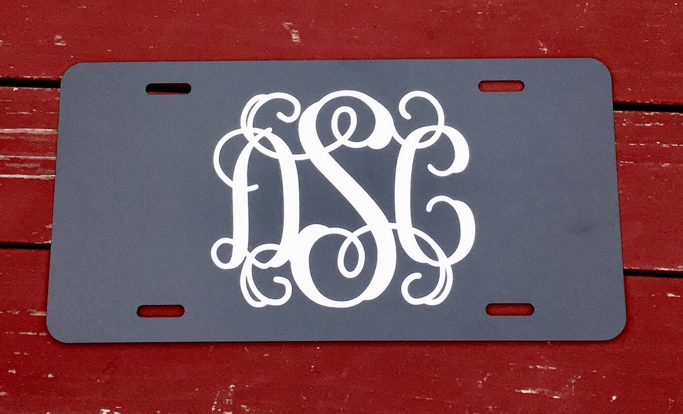 Front License Plate Front Car Tag Monogrammed Car Tag Girly Etsy