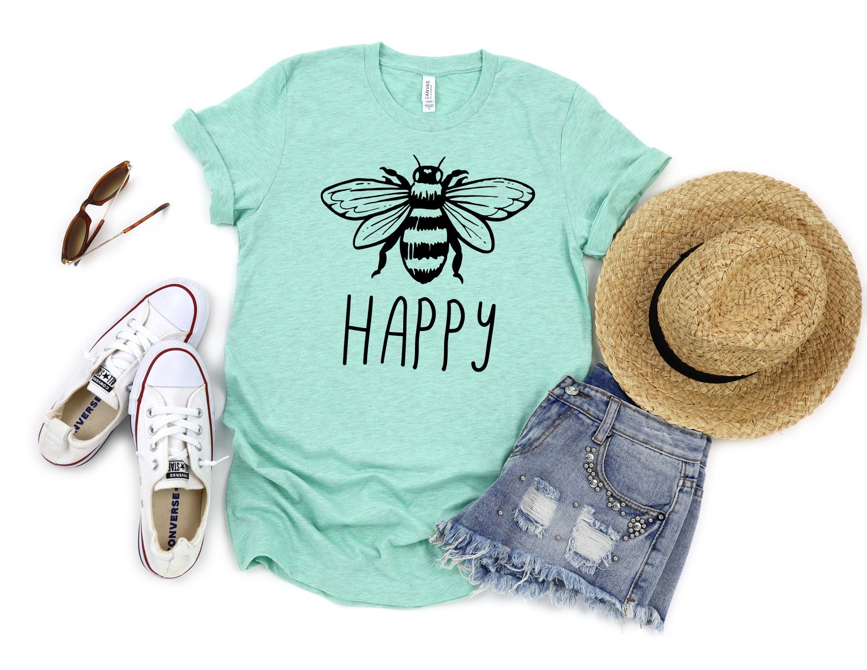 Bee happy shirt//be happy shirt//happy shirt//motivational | Etsy