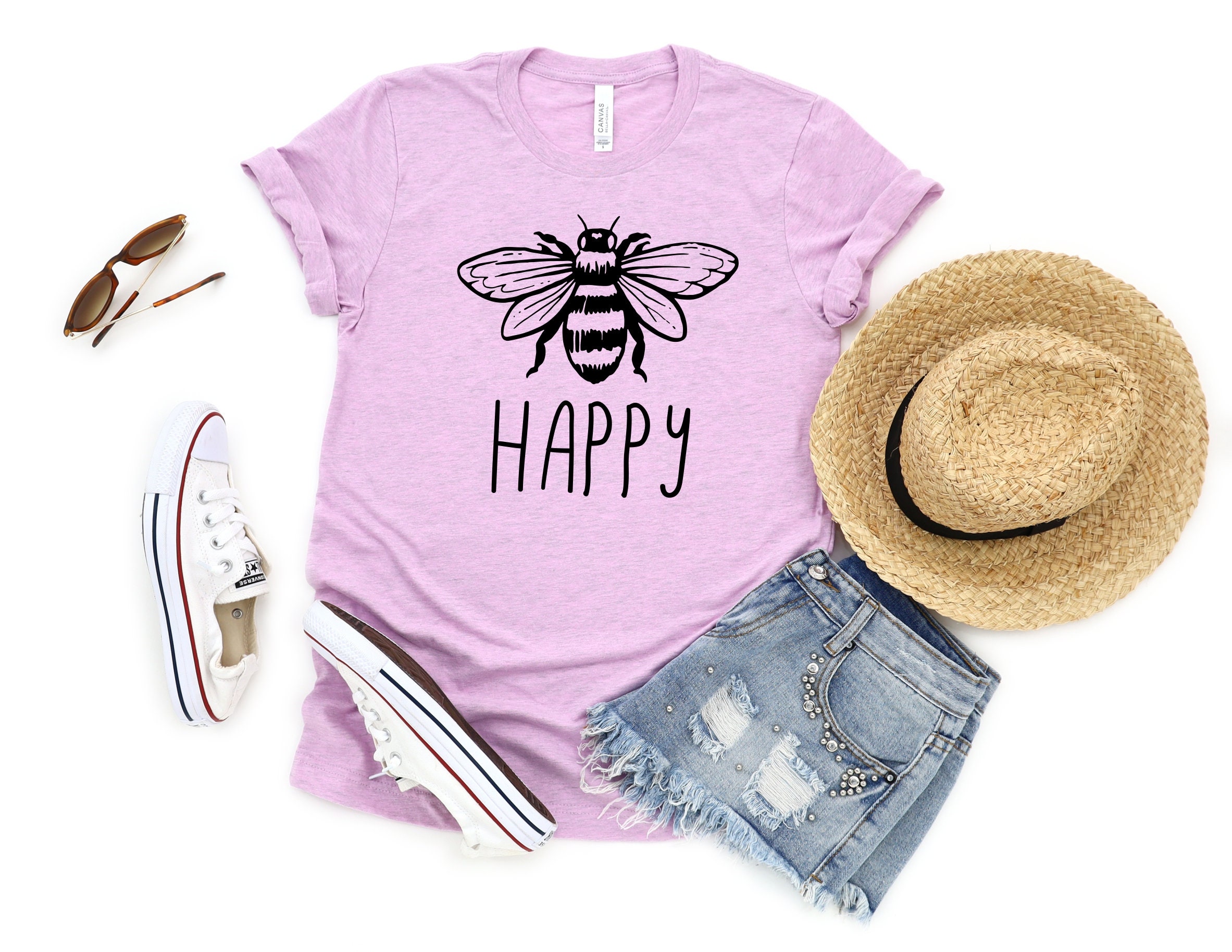 Bee happy shirt//be happy shirt//happy shirt//motivational | Etsy