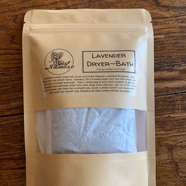 Lavender Dryer-Bath Tea Bags 4 Pak