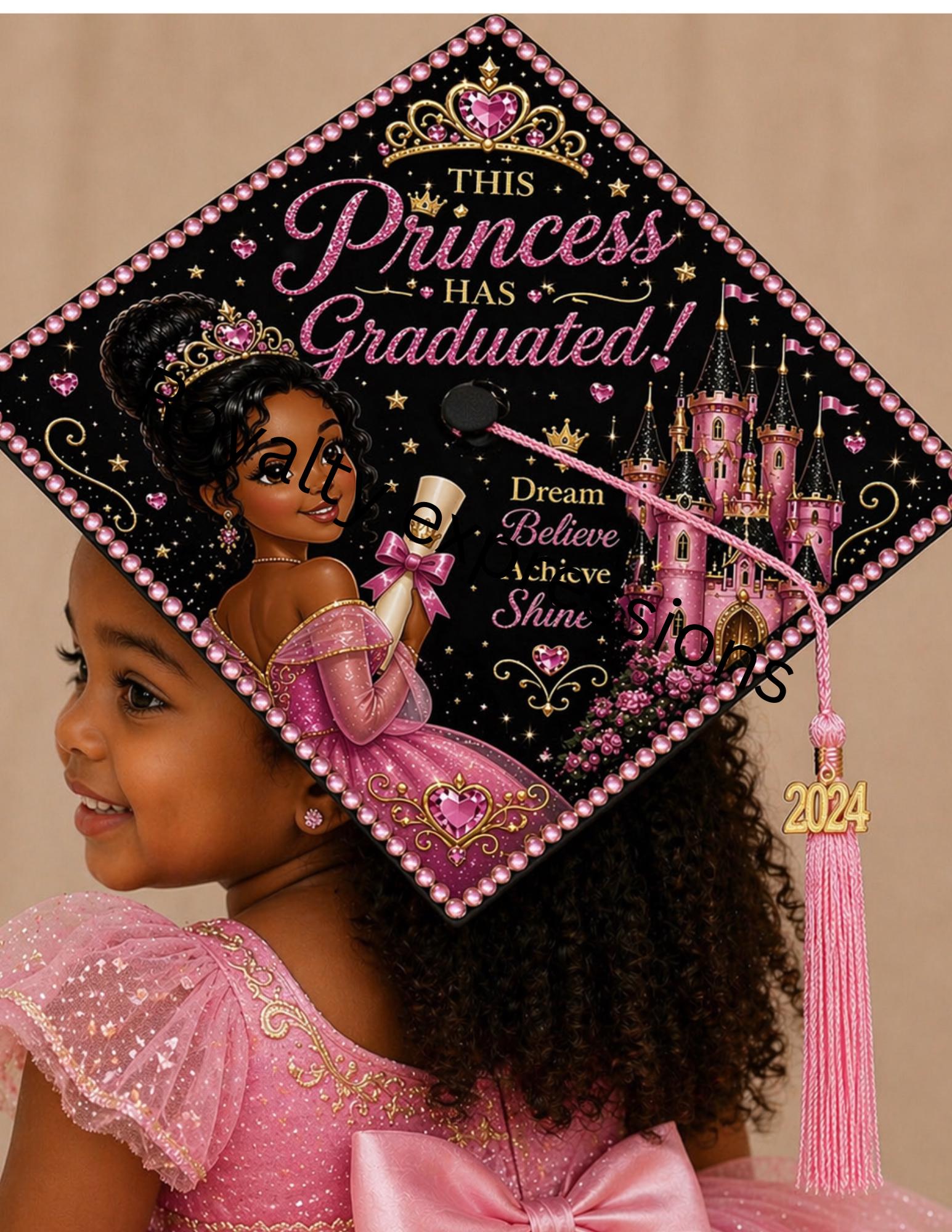 Princees Grad Princess Graduation Cap Topper for Girls, Preschool & Kindergarten ...