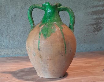 Old Terracotta Water Jug, Old Clay Jugs home use, Pot Flask Bowl, reverse