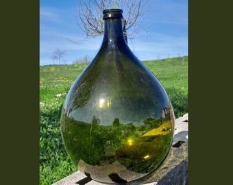 Vintage Brown Amber Demijohn, Glass Carboy, Italy 1950's - 1970's, Giant Bottle, Dame Jeanne 20 liters