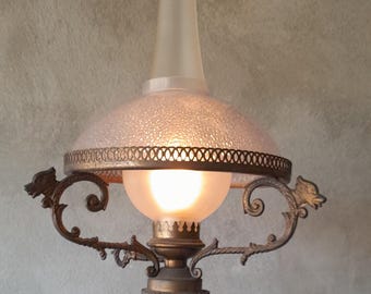 1950's Table Lamp, Oil Lamp Inspirated, Desk Lamp, Elegant Luxury Lamp, Lumiere