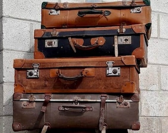Vintage suitcase, Country Home Decor, Storage Organizer, Prop Material, modern antiques