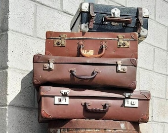 Vintage suitcase, Storage Organizer, Country Home Decor, Prop Material, modern antiques