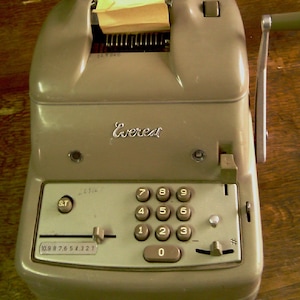 Vintage Cash Calculator - Everest - Cash register, Calculator with crank, Western Saloon Cash, modern antiques