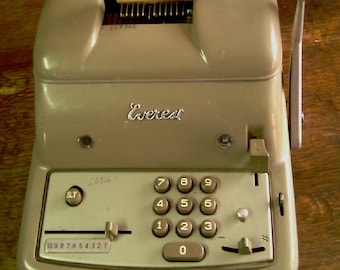 Vintage Cash Calculator - Everest - Cash register, Calculator with crank, Western Saloon Cash, modern antiques