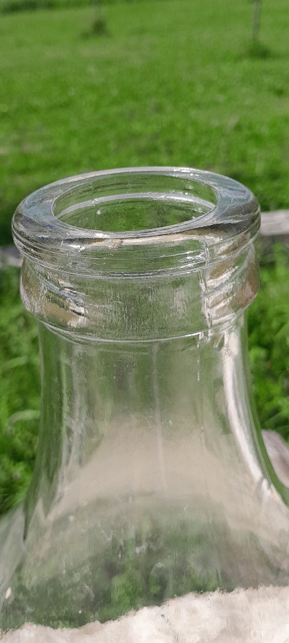 Vintage Italian Glass Demijohn, Old Italian Carboy, Vintage Vase