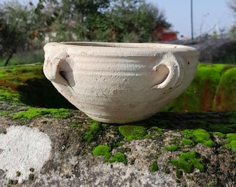 Vintage Terracotta Vase for succulent plants, flower bowl, clay vase, planter pot, handmade clay pot with handles, retro