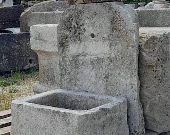 Antique Wall Fountain, Stone Fountain, Italy Early 1900, birds watering hole