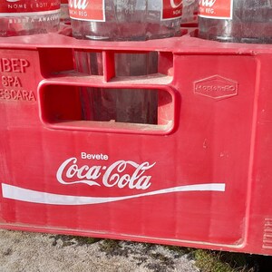 17" Collectible Coca-cola 1 Liter Glass Bottles and Basket, Plastic