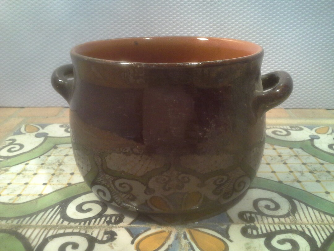 Rustic Italian Terracotta Cooking Pot With 2 Handle Etsy