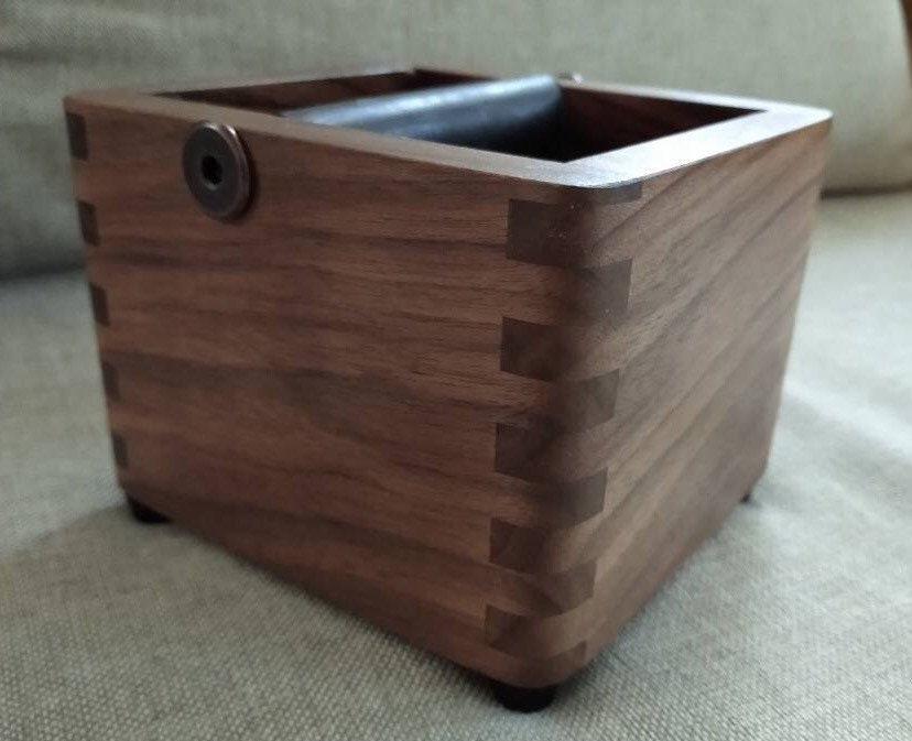 Walnut Knock Box for Coffee Machine 