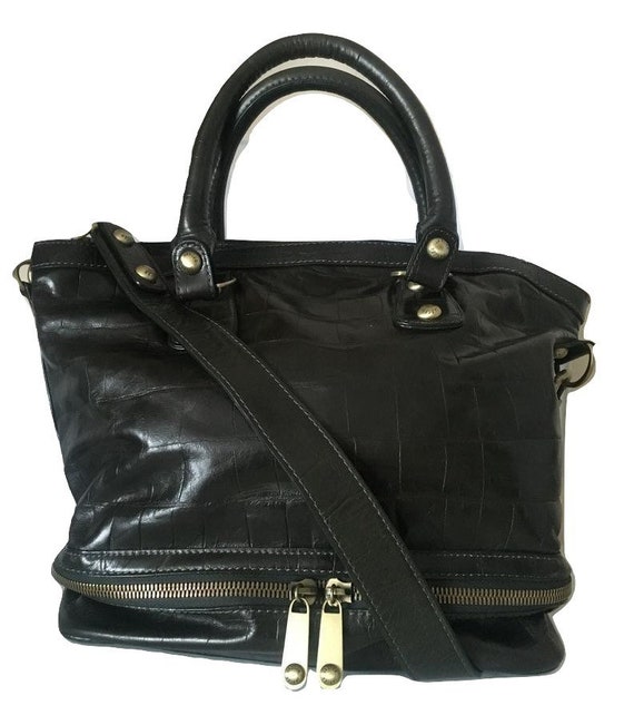 Stunning JAEGER Bag. Large Dark Green Leather Bag