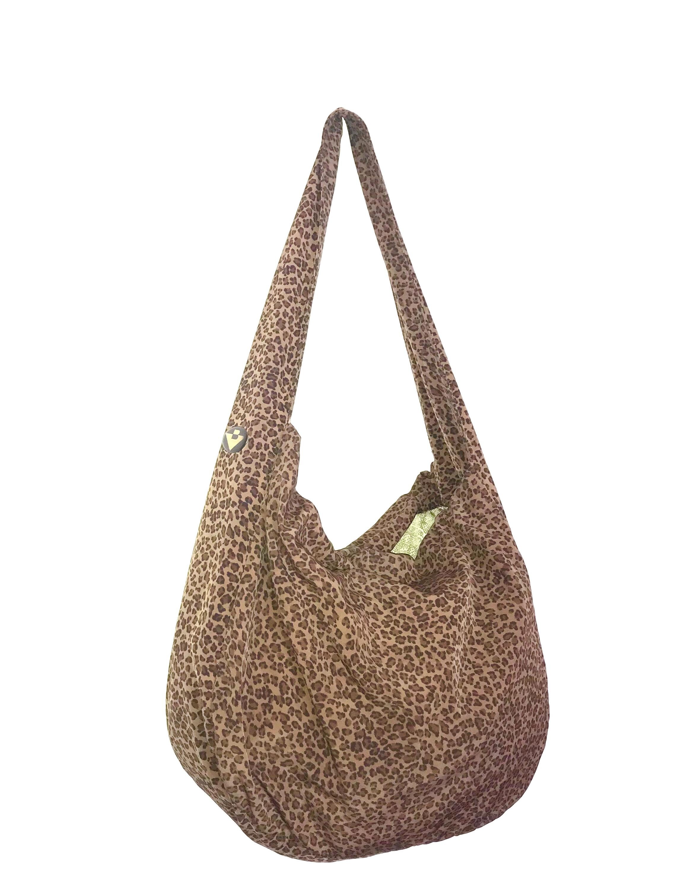 Bottega Veneta Well Made Large Leopard Print Hobo Nylon Vintage Bag From the 90s Great Condition Etsy