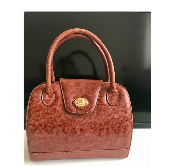 Burberry Burberrys Brown Leather Bag  w House Che… - image 3