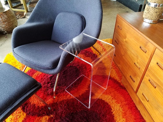 Clear Acrylic Lucite Plexiglass End Slide Table Lucite Etsy