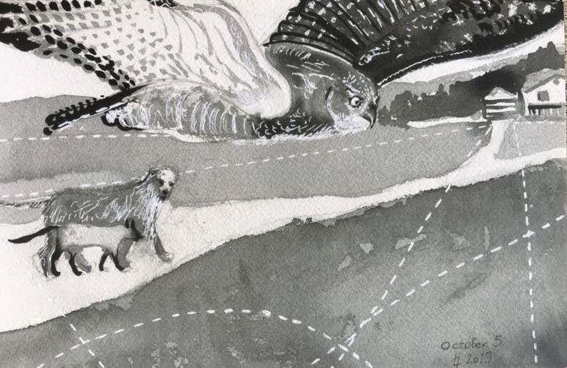 Postcard \u201cAre you playing?\u201d Inktober 2019
