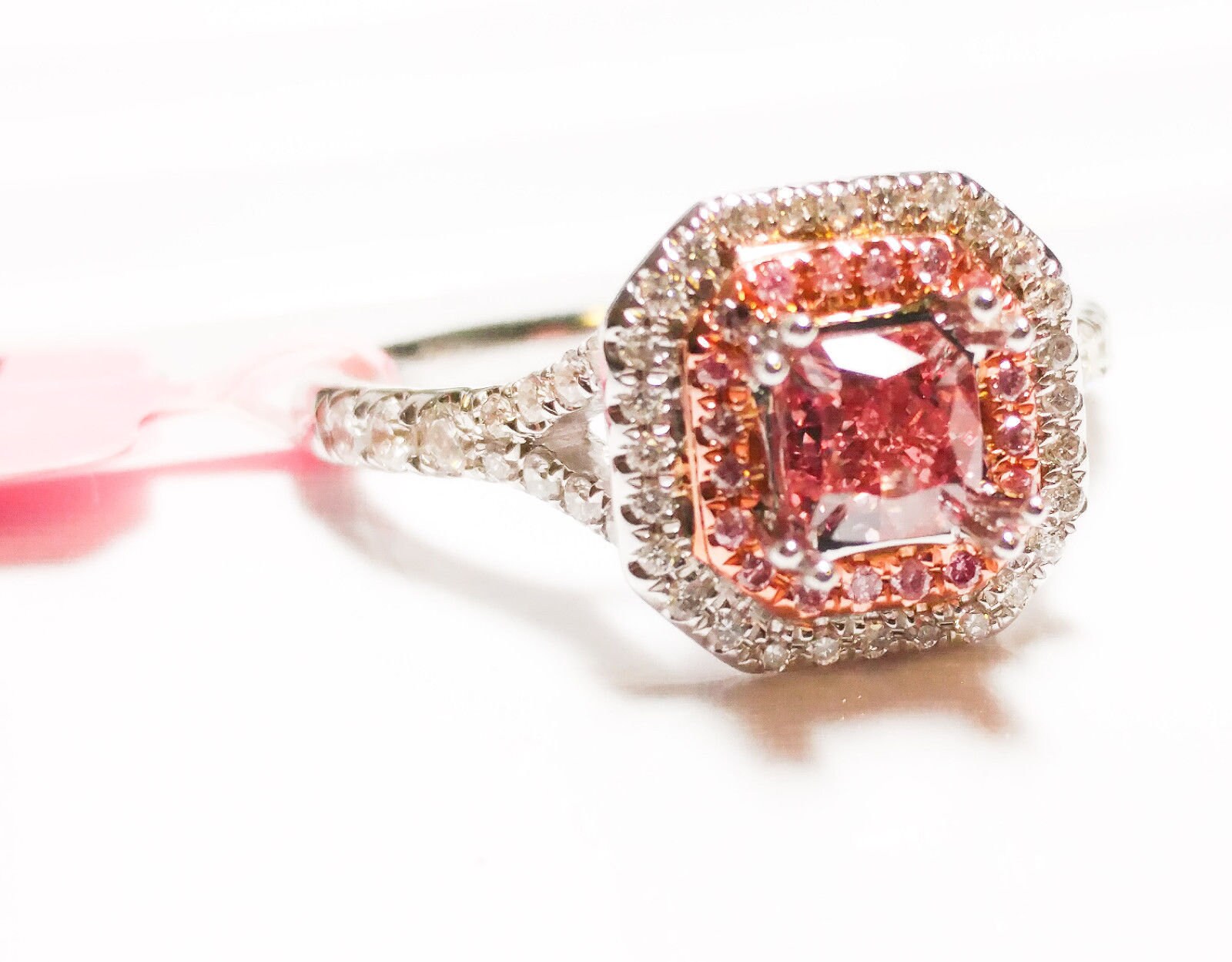 1.21ct Fancy Intense & Vivid Pink Diamond Engagement Ring Gia Etsy