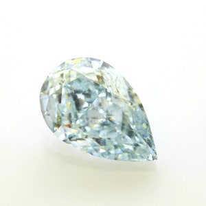 Green Diamond - 0.71ct Natural Loose Fancy Bluish Green Diamond Gia Pear Shape