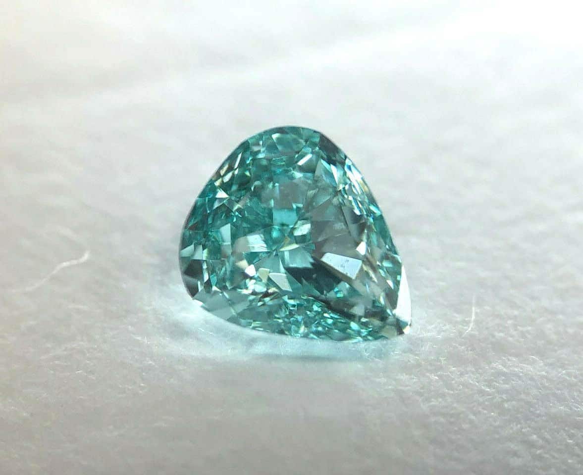Grüner Diamant 0.21ct natürliche lose Ausgefallene intensive blau grüne  Farbe Gia Si1 Birne - .de