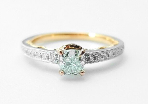 Lanmi Beautiful Natural Green Emerald Ring Solid 14K White Yellow Gold  Engagement Wedding Diamonds Rings for Women Promotion | Amazon.com