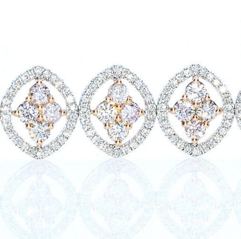 Argyle Pink Diamonds Bracelet 9.36ct Natural Fancy Pink 18k 26 Grams Mix Color image 3