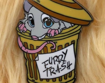 Fursona Pin Furry Trash Rat Recolor Gold