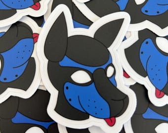 3" Sticker - Blue Pup Hood