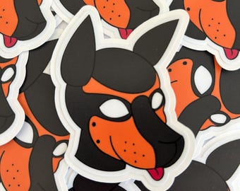 3" Sticker - Orange Pup Hood