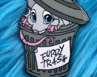 Fursona Pin Furry Trash Rat Recolor Silver