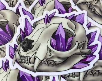 3" Sticker - Jager Cat Crystal Skull