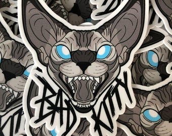 3" Sticker - Bad Kitty Sphynx Cat