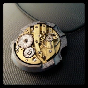 large bronze steampunk pendant