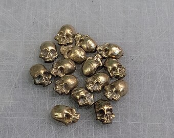 Brass skulls components for Halloween jewelry silversmithing supplies metalsmithing tools craft equipment