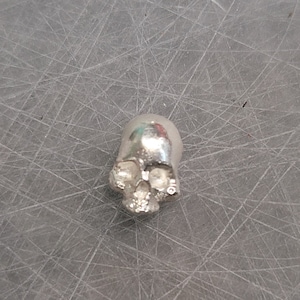 Sterling silver skull component silversmithing supplies metalsmithing tools jewelry parts charms Halloween