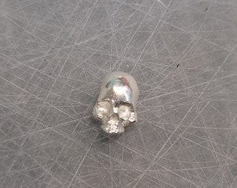 Sterling silver skull component silversmithing supplies metalsmithing tools jewelry parts charms Halloween