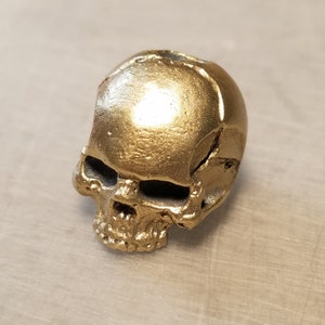 Brass skull lanyard bead