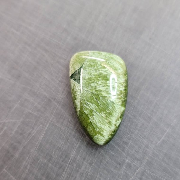 Bridewell stone cabochon chatoyant green silversmithing supplies silver jewelry birthday gift metalsmithing tools