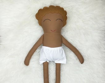 16" Dress Up Doll ~ Caramel Brown Skin ~ Golden Blonde Short Curly/Natural Hair ~  *READY TO SHIP*