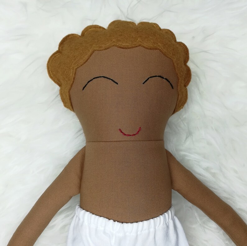 16 Dress Up Doll Caramel Brown Skin Golden Blonde Short Curly/Natural Hair READY TO SHIP image 2