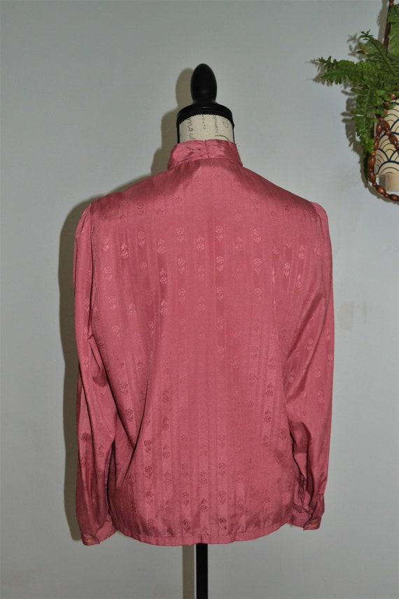 Dusty Rose Colored Pussy Bow Blouse - image 6