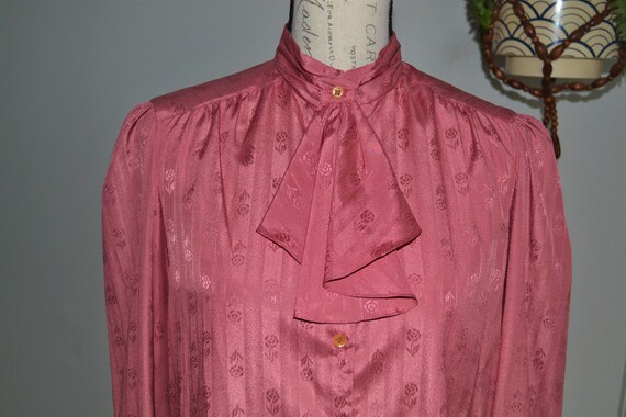 Dusty Rose Colored Pussy Bow Blouse - image 2