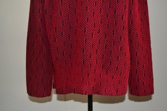 80s Vintage Red Knitted Alfred Dunner Jacket - image 5