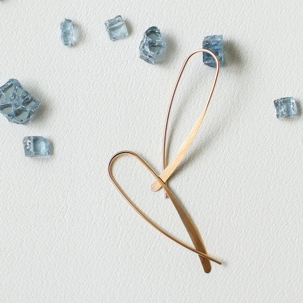 Gold Filled Crossover Open Hoops: Minimalist Fish Earrings, Handmade in Maine