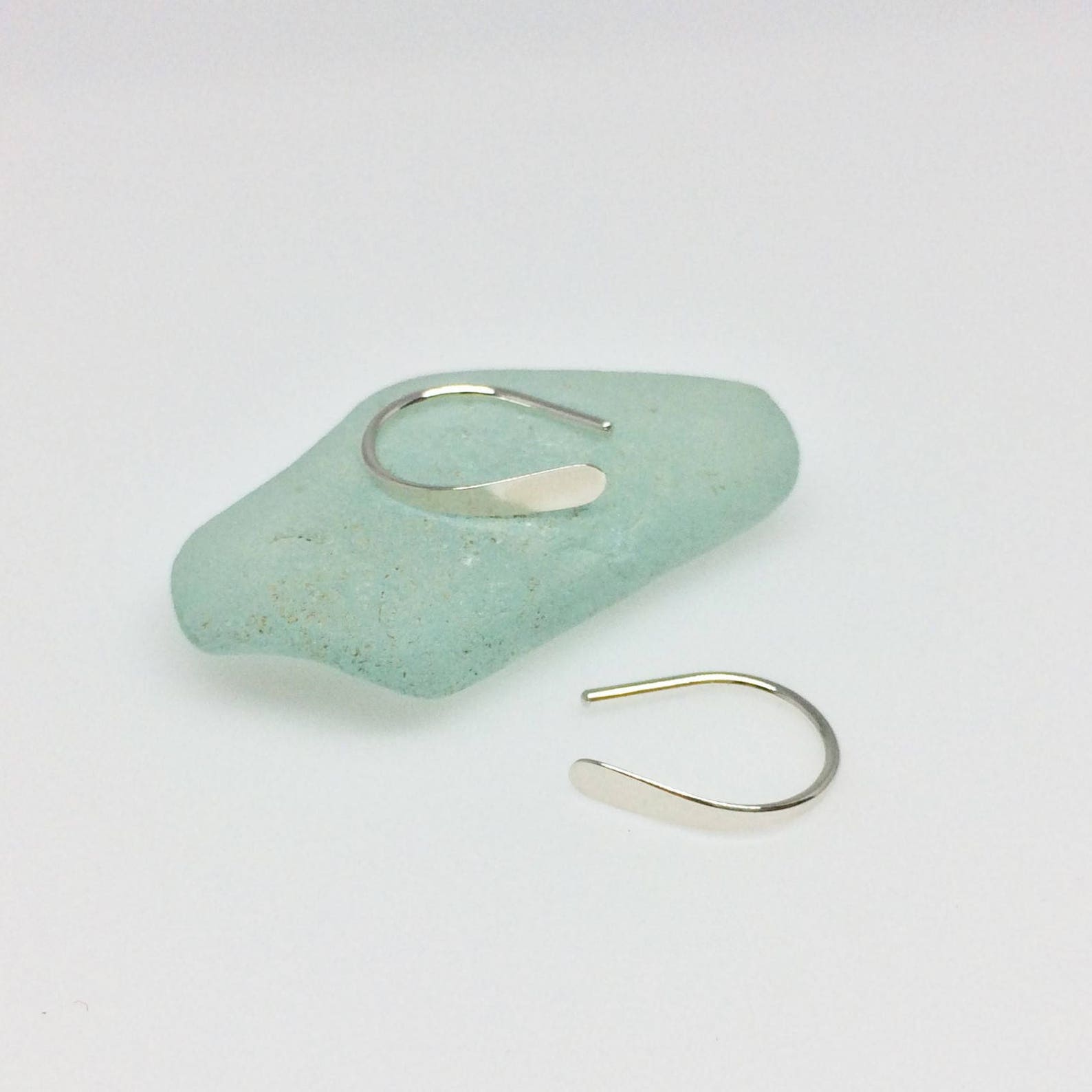 Small Sterling Silver Open Hoop Minimalist Earrings 1/2 | Etsy