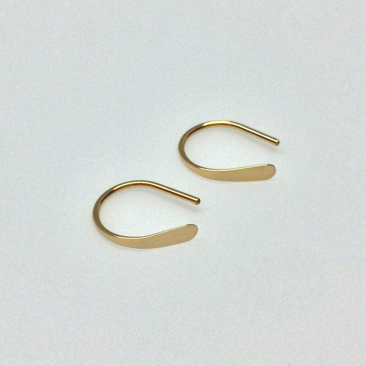 Small Gold Open Mini Hoop Earring Minimalist Half Hoop | Etsy