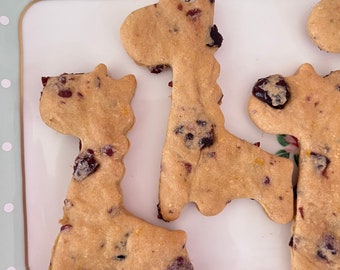 Jack, the Cranberry and Orange Giraffe Cookies - Devon’s Doggie Delights - Gourmet Dog Treats